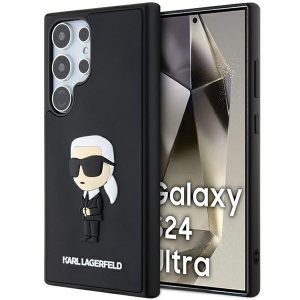 Karl Lagerfeld KLHCS24L3DRKINK S24 Ultra S928 czarny/negru hardcase 3D cauciuc Ikonik