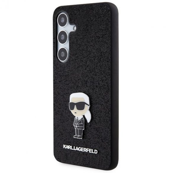 Karl Lagerfeld KLHCS24SGKNPSK S24 S921 czarny/negru hardcase Fixed Glitter Ikonik Logo Metal Pin