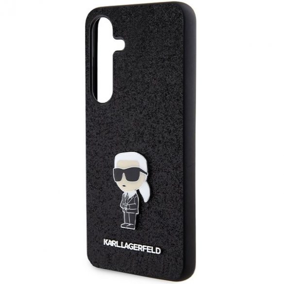 Karl Lagerfeld KLHCS24SGKNPSK S24 S921 czarny/negru hardcase Fixed Glitter Ikonik Logo Metal Pin