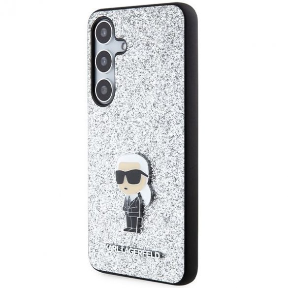 Karl Lagerfeld KLHCS24MGCNPSG S24+ S926 argintiu/silver hard Husă Fixed Glitter Ikonik Logo Metal Pin