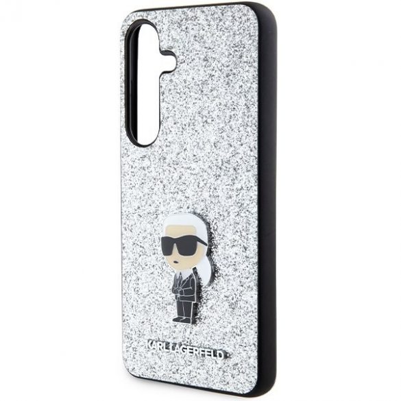 Karl Lagerfeld KLHCS24MGCNPSG S24+ S926 argintiu/silver hard Husă Fixed Glitter Ikonik Logo Metal Pin