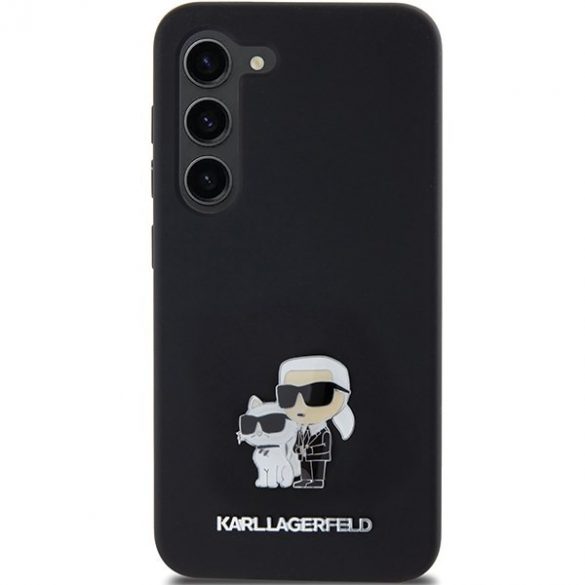 Karl Lagerfeld KLHCS23SSMHKCNPK S23 S911 hardcase czarny/negru Silicon Karl & Choupette Metal Pin