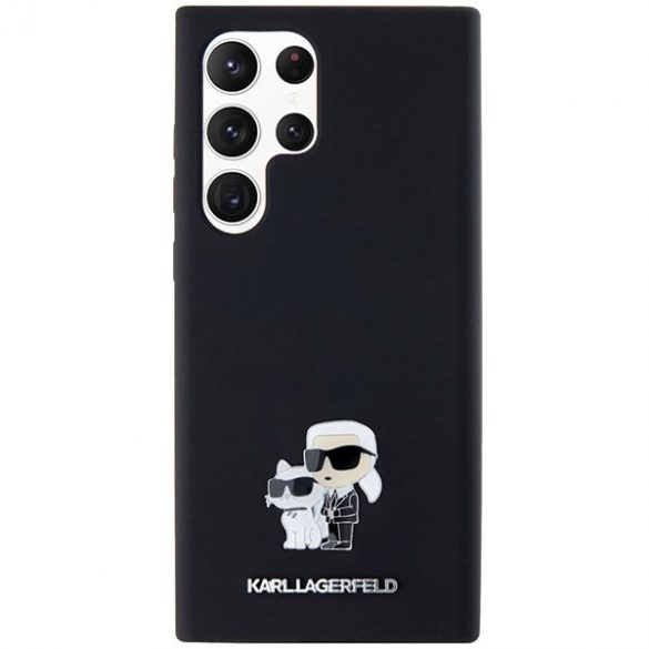 Karl Lagerfeld KLHCS23LSMHKCNPK S23 Ultra S918 hardcase czarny/negru Silicon Karl & Choupette Metal Pin