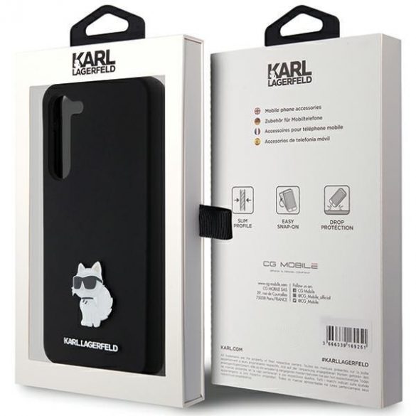 Karl Lagerfeld KLHCS23MSMHCNPK S23+ S916 carcasă rigidă/neagră Silicon Choupette Metal Pin