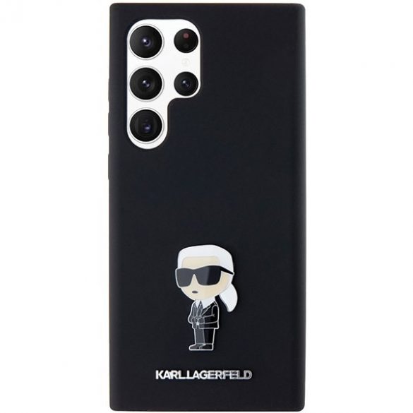 Karl Lagerfeld KLHCS23LSMHKNPK S23 Ultra S918 czarny/negru Silicon Ikonik Metal Pin