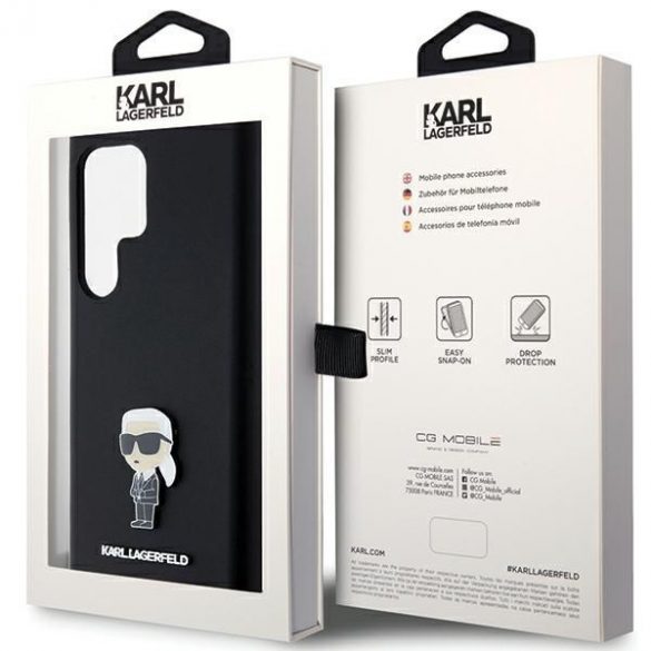 Karl Lagerfeld KLHCS23LSMHKNPK S23 Ultra S918 czarny/negru Silicon Ikonik Metal Pin