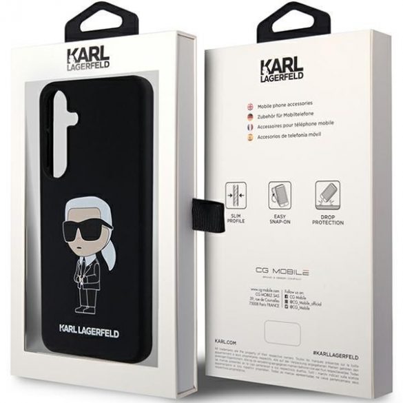 Karl Lagerfeld KLHCS24SSNIKBCK S24 S921 hardcase czarny/negru Silicon Ikonik