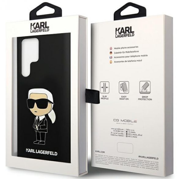 Karl Lagerfeld KLHCS24LSNIKBCK S24 Ultra S928 hardcase czarny/negru Silicon Ikonik