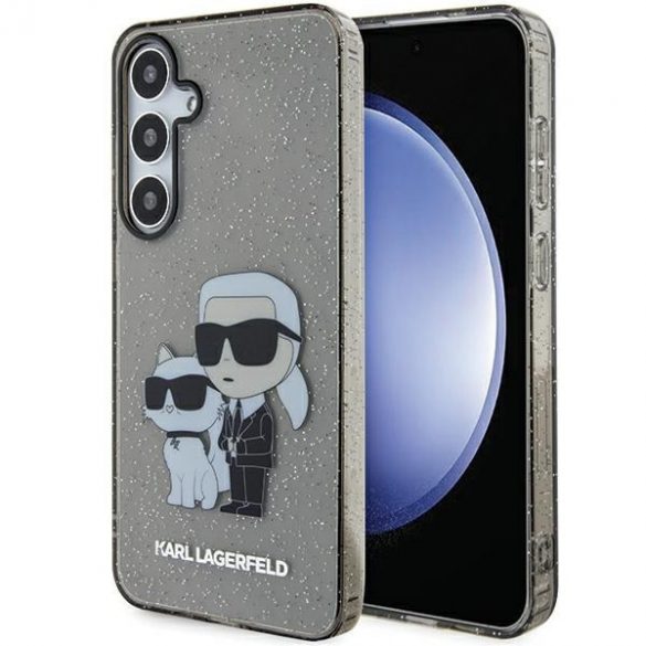 Karl Lagerfeld KLHCS24SHNKCTGK S24 S921 carcasa rigidă neagră/czarny Glitter Karl&Chouppete