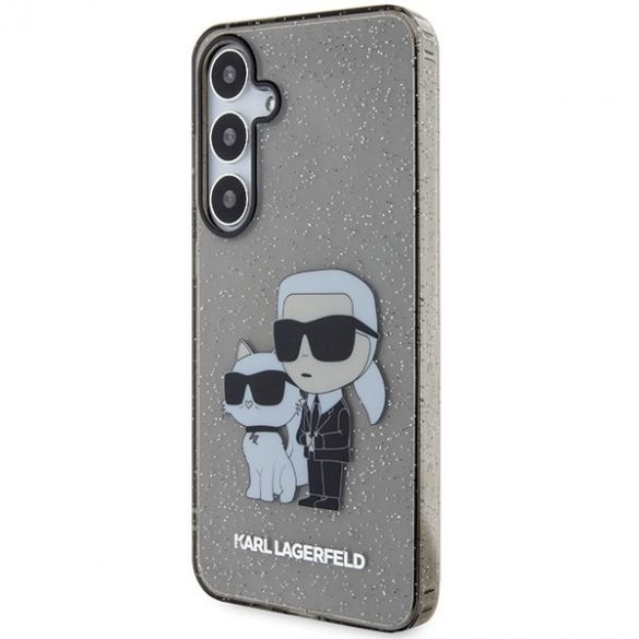 Karl Lagerfeld KLHCS24SHNKCTGK S24 S921 carcasa rigidă neagră/czarny Glitter Karl&Chouppete