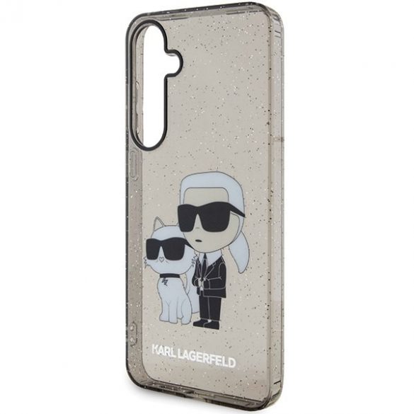 Karl Lagerfeld KLHCS24SHNKCTGK S24 S921 carcasa rigidă neagră/czarny Glitter Karl&Chouppete