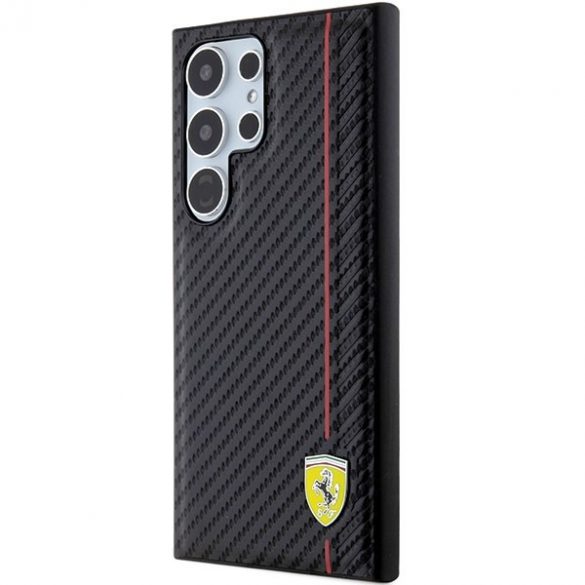 Ferrari FEHCS24LN3DUR S24 Ultra S928 carcasă rigidă neagră Carbon Printed Line