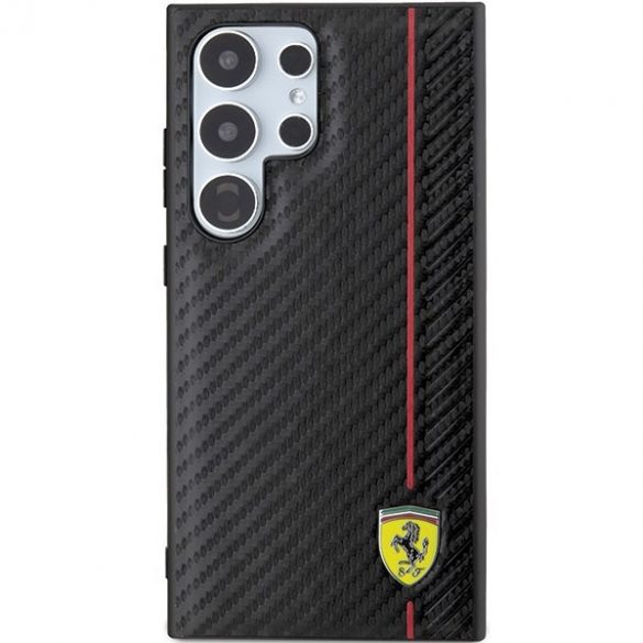 Ferrari FEHCS24LN3DUR S24 Ultra S928 carcasă rigidă neagră Carbon Printed Line