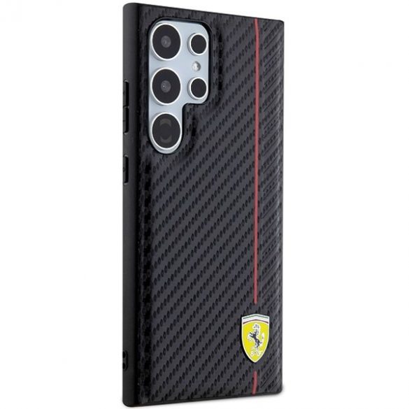 Ferrari FEHCS24LN3DUR S24 Ultra S928 carcasă rigidă neagră Carbon Printed Line