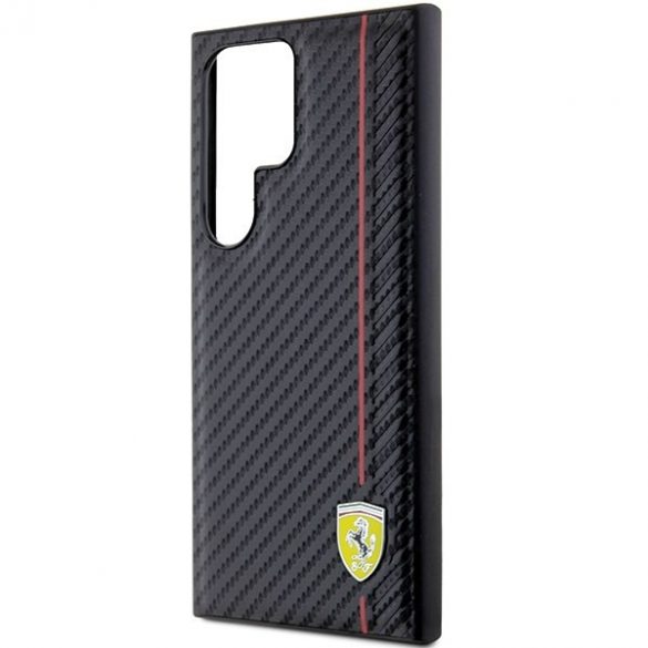 Ferrari FEHCS24LN3DUR S24 Ultra S928 carcasă rigidă neagră Carbon Printed Line