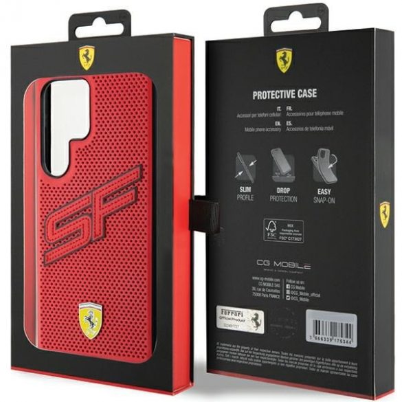 Ferrari FEHCS24LPINR S24 Ultra S928 roșu/roșu hard Husă Big SF Perforat