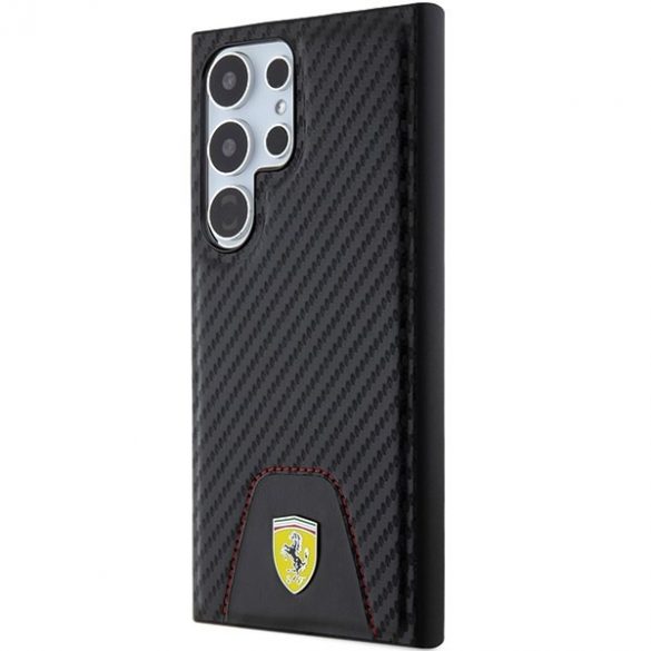 FerrariFEHCS24LN3PUK S24 Ultra S928 carcasă rigidă neagră/carbon Cusut din carbon