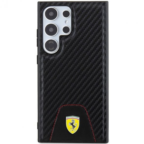 FerrariFEHCS24LN3PUK S24 Ultra S928 carcasă rigidă neagră/carbon Cusut din carbon