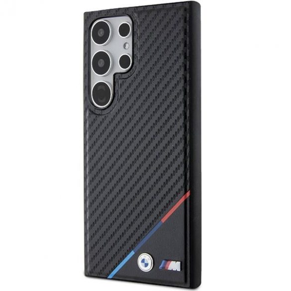 BMW BMHMS24L23PUDTK S24 Ultra S928 carcasă rigidă czarny/negru Carbon Tricolor Line MagSafe