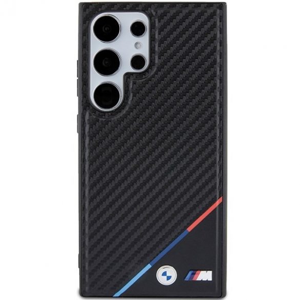 BMW BMHMS24L23PUDTK S24 Ultra S928 carcasă rigidă czarny/negru Carbon Tricolor Line MagSafe