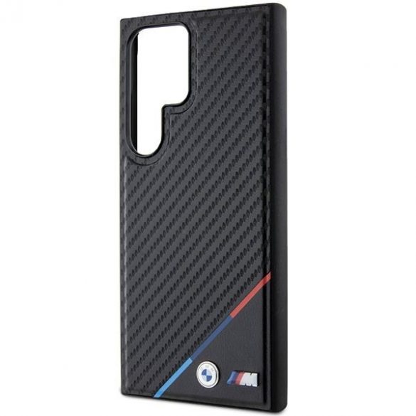 BMW BMHMS24L23PUDTK S24 Ultra S928 carcasă rigidă czarny/negru Carbon Tricolor Line MagSafe