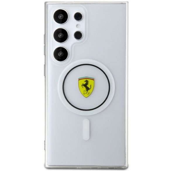 Carcasă rigidă Ferrari FEHMS24LU3CLK S24 Ultra S928 czarny/negru IML Transp Inner Circle Line MagSafe