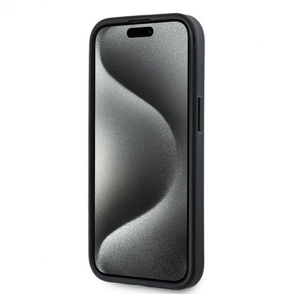 Karl Lagerfeld KLHCP13MPQDSMGK iPhone 13 6.1" carcasa rigidă/neagră Diagonal Quilted Script