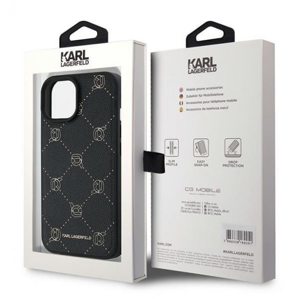 Karl Lagerfeld KLHMP15MPGKHPHK Karl Head Husă MagSafe pentru iPhone 15 Plus - negru