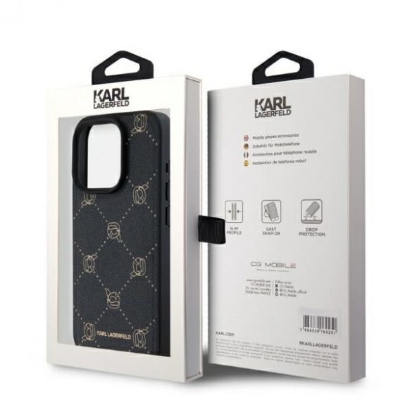 Karl Lagerfeld KLHMP15XPGKHPHK Geantă Magsafe Karl Head pentru iPhone 15 Pro Max - negru