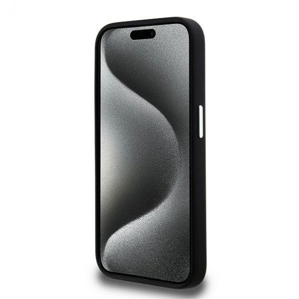 Karl Lagerfeld KLHCP15LSCMSMMVK iPhone 15 Pro 6.1" carcasă rigidă/neagră, silicon, metal, script