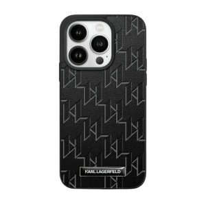 Karl Lagerfeld KLHMP15XPKHPORPK iPhone 15 Pro Max 6.7" hardcase czarny/negru piele monogramă metal logo