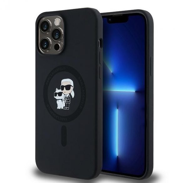 Karl Lagerfeld KLHMP13XSCMKCRHK Carcasă rigidă pentru iPhone 13 Pro Max 6,7" czarny/negru Silicon Karl & Choupette MagSafe