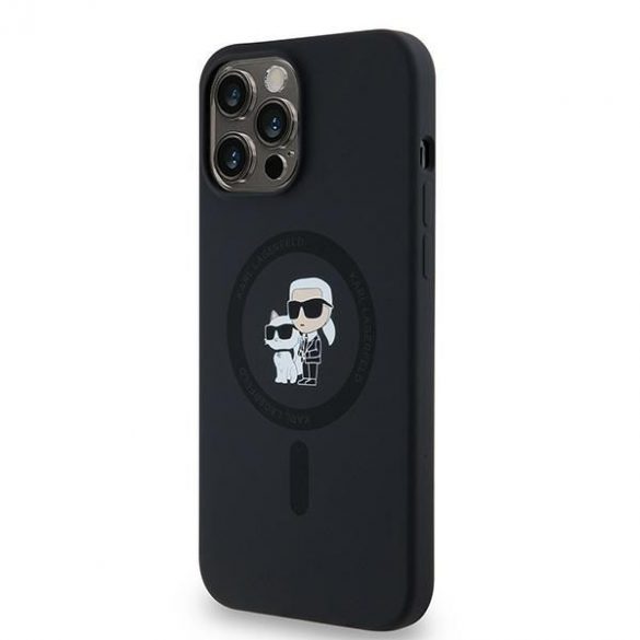 Karl Lagerfeld KLHMP13XSCMKCRHK Carcasă rigidă pentru iPhone 13 Pro Max 6,7" czarny/negru Silicon Karl & Choupette MagSafe