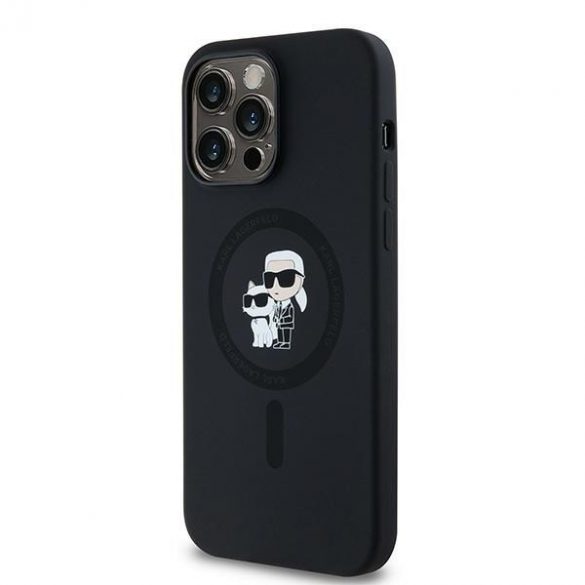 Karl Lagerfeld KLHMP14LSCMKCRHK Carcasă rigidă pentru iPhone 14 Pro 6,1" czarny/negru Silicon Karl & Choupette MagSafe