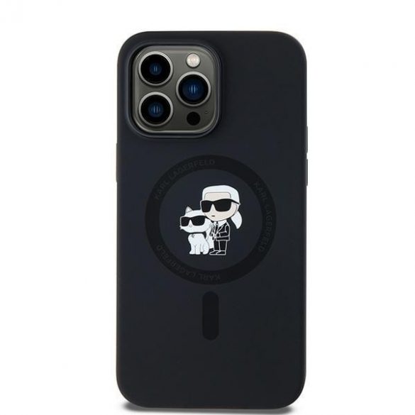 Karl Lagerfeld KLHMP14LSCMKCRHK Carcasă rigidă pentru iPhone 14 Pro 6,1" czarny/negru Silicon Karl & Choupette MagSafe