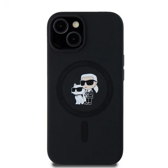 Karl Lagerfeld KLHMP15SSCMKCRHK iPhone 15 / 14 / 13 6.1" carcasă rigidă/neagră Silicon Karl & Choupette MagSafe