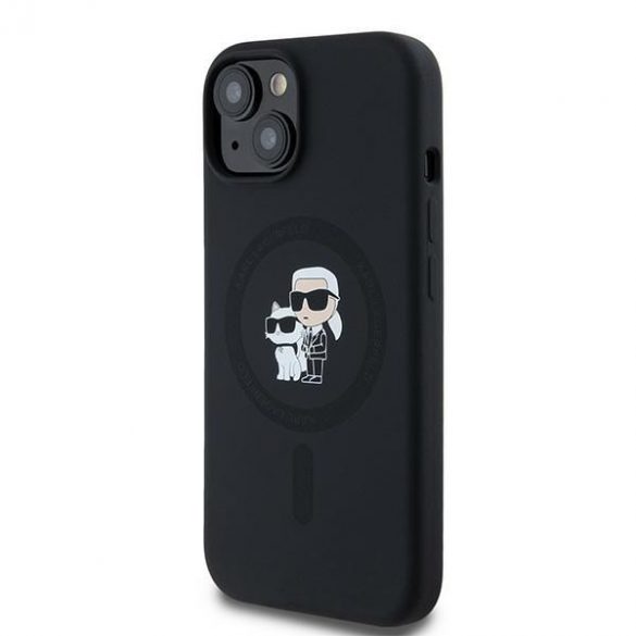 Karl Lagerfeld KLHMP15MSCMKCRHK Carcasă rigidă pentru iPhone 15 Plus / 14 Plus 6,7" czarny/negru Silicon Karl & Choupette MagSafe