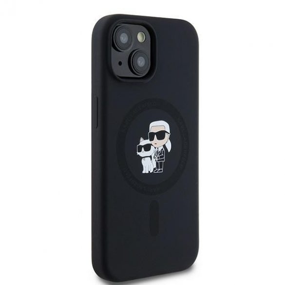 Karl Lagerfeld KLHMP15MSCMKCRHK Carcasă rigidă pentru iPhone 15 Plus / 14 Plus 6,7" czarny/negru Silicon Karl & Choupette MagSafe