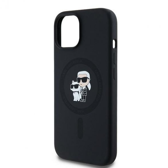 Karl Lagerfeld KLHMP15MSCMKCRHK Carcasă rigidă pentru iPhone 15 Plus / 14 Plus 6,7" czarny/negru Silicon Karl & Choupette MagSafe