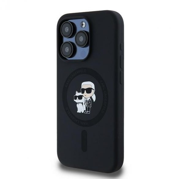 Karl Lagerfeld KLHMP15LSCMKCRHK iPhone 15 Pro 6.1" carcasă rigidă/neagră Silicon Karl & Choupette MagSafe