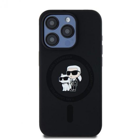 Karl Lagerfeld KLHMP15LSCMKCRHK iPhone 15 Pro 6.1" carcasă rigidă/neagră Silicon Karl & Choupette MagSafe