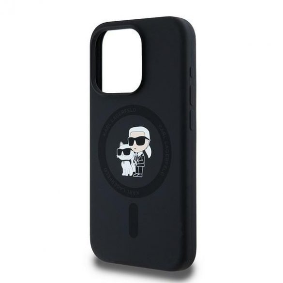 Karl Lagerfeld KLHMP15LSCMKCRHK iPhone 15 Pro 6.1" carcasă rigidă/neagră Silicon Karl & Choupette MagSafe