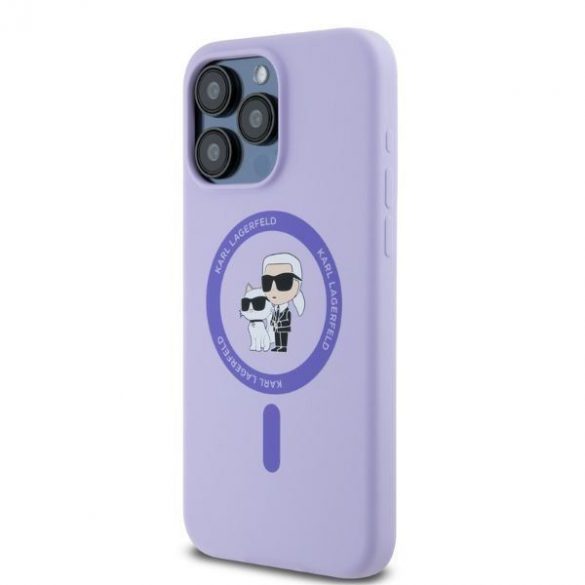 Karl Lagerfeld KLHMP15XSCMKCRHU iPhone 15 Pro Max 6,7" fioletowy/violet HC MagSafe Silicon KC Heads Ring