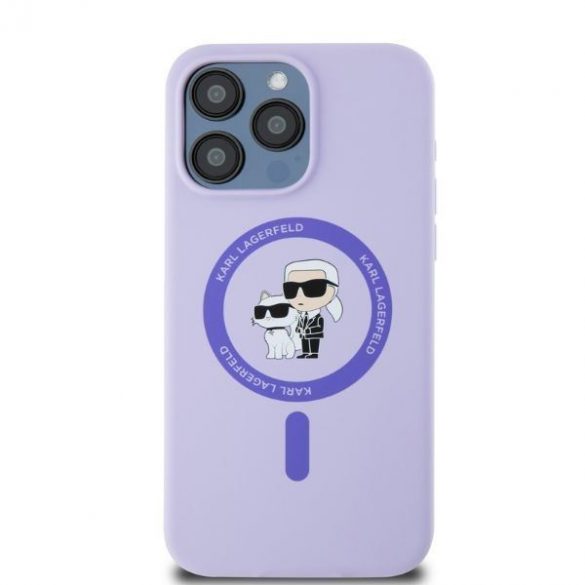 Karl Lagerfeld KLHMP15XSCMKCRHU iPhone 15 Pro Max 6,7" fioletowy/violet HC MagSafe Silicon KC Heads Ring