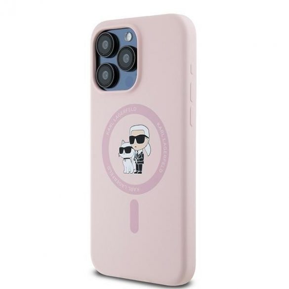 Karl Lagerfeld KLHMP15LSCMKCRHP iPhone 15 Pro 6.1" rożowy/roz hardcase Silicon Karl & Choupette MagSafe