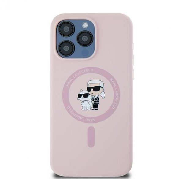 Karl Lagerfeld KLHMP15LSCMKCRHP iPhone 15 Pro 6.1" rożowy/roz hardcase Silicon Karl & Choupette MagSafe