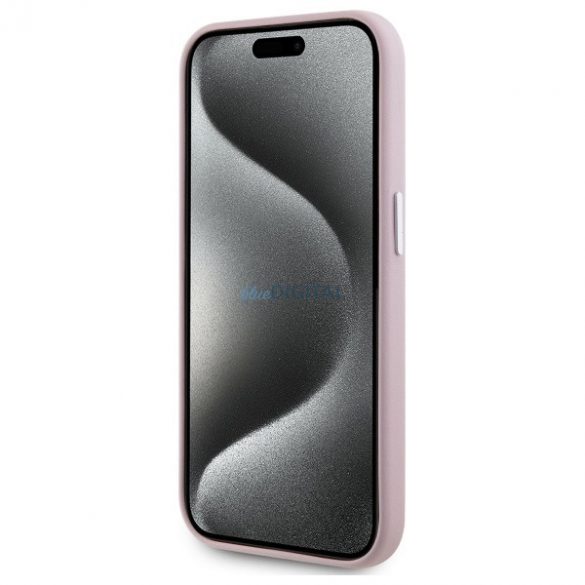 Karl Lagerfeld KLHMP15LPGMSRPP FW Metal Plate Carcasă tare compatibilă MagSafe pentru iPhone 15 Pro - roz