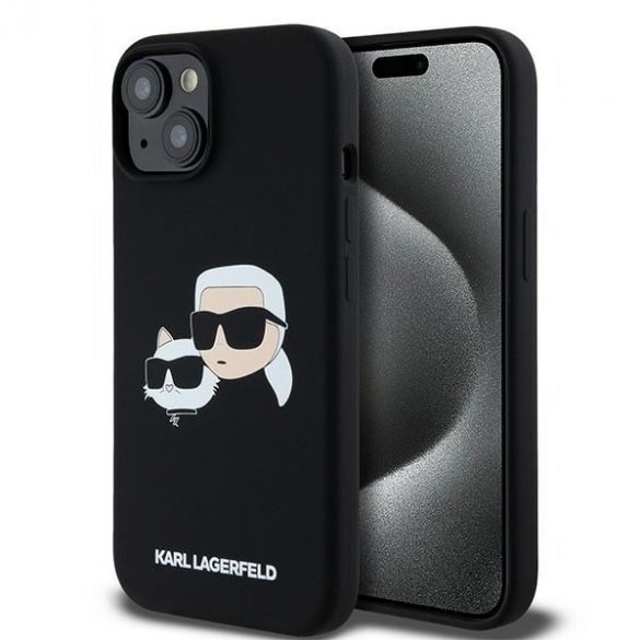 Karl Lagerfeld KLHMP15SSKCHPPLK iPhone 15 / 14 / 13 6.1" carcasă rigidă/neagră Silicon Karl & Choupette MagSafe