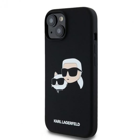 Karl Lagerfeld KLHMP15SSKCHPPLK iPhone 15 / 14 / 13 6.1" carcasă rigidă/neagră Silicon Karl & Choupette MagSafe