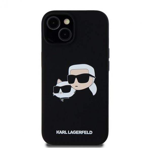 Karl Lagerfeld KLHMP15SSKCHPPLK iPhone 15 / 14 / 13 6.1" carcasă rigidă/neagră Silicon Karl & Choupette MagSafe